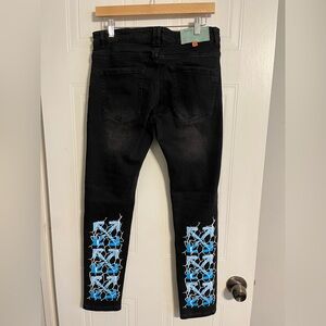 Off-White c/o Virgil Abloh Black Denim Arrow Printed Jeans - Size 32